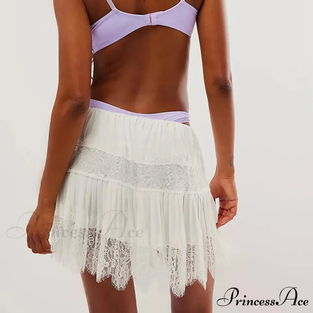 Lacy Flower Tiered Slip Skirt