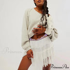 Lacy Flower Tiered Slip Skirt