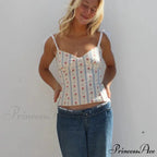 Lacy Flowery Frill Cropped Blouse