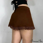 Lacy Frilled Tan Skirt