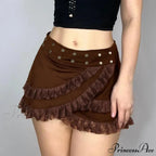 Lacy Frilled Tan Skirt