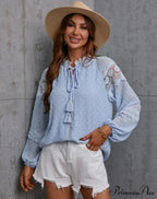 Lacy Hollow Out Fringe Oversized Bohemian Top