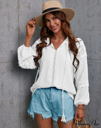 Lacy Hollow Out Fringe Oversized Bohemian Top