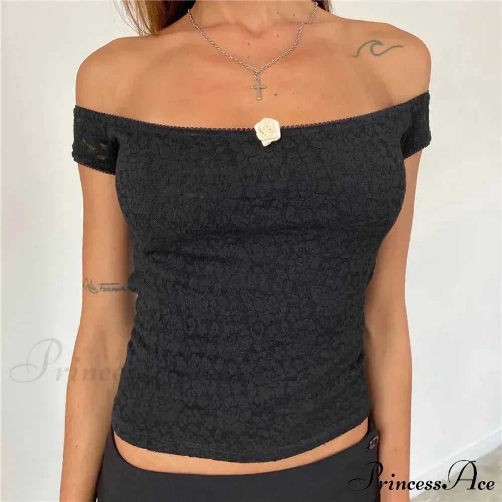 Lacy Lace Envelop Milkmaid Crop Top