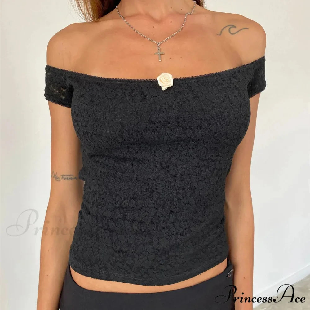 Lacy Lace Envelop Milkmaid Crop Top