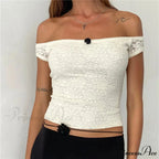 Lacy Lace Envelop Milkmaid Crop Top