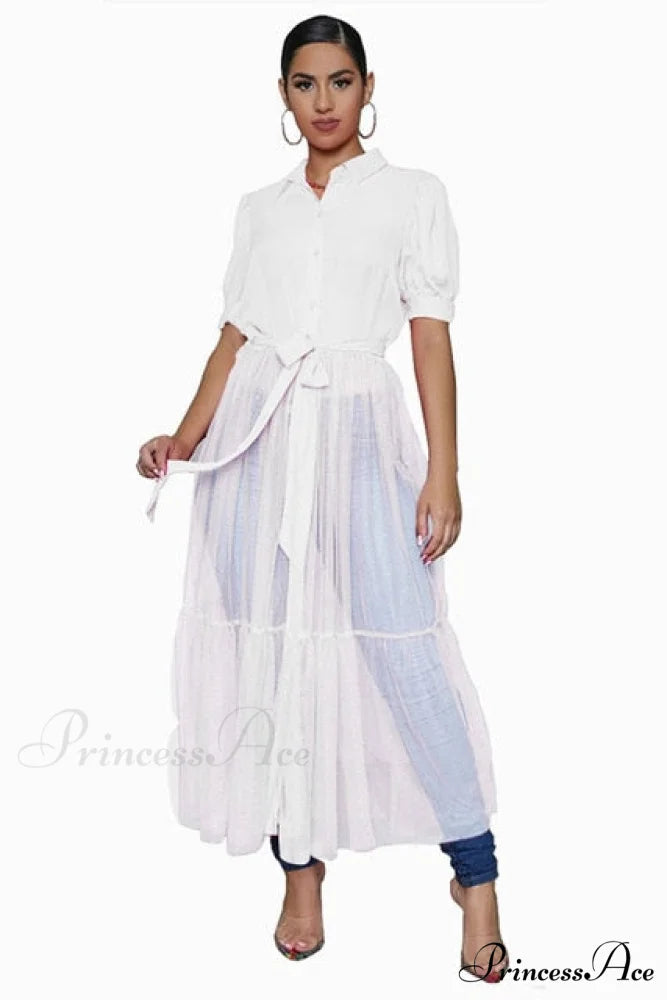 Ladies Long Solid Color Casual Dress