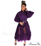 Ladies Long Solid Color Casual Dress