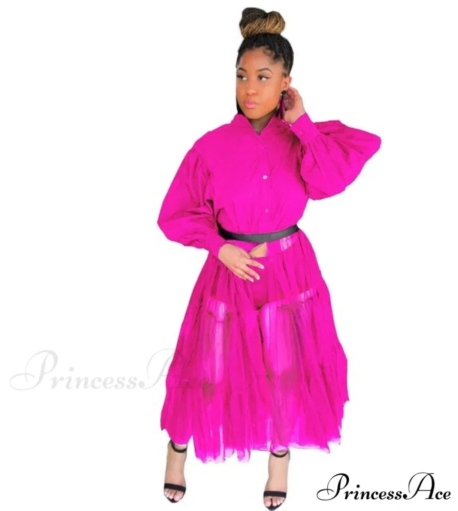 Ladies Long Solid Color Casual Dress