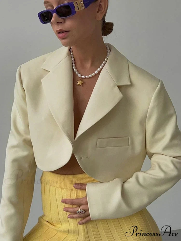 Ladies Slim Cropped Blazer Coat