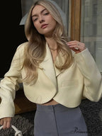 Ladies Slim Cropped Blazer Coat
