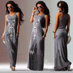 Ladies White Maxi Evening Party Dress