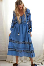Lantern Extended Sleeve Lace Maxi Boho Dress