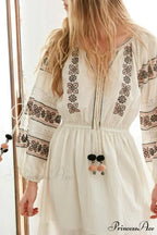 Lantern Extended Sleeve Lace Maxi Boho Dress