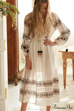 Lantern Extended Sleeve Lace Maxi Boho Dress
