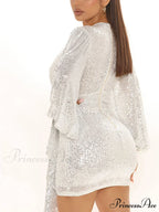 Lantern Sleeve Graceful Turndown Patchwork Tops