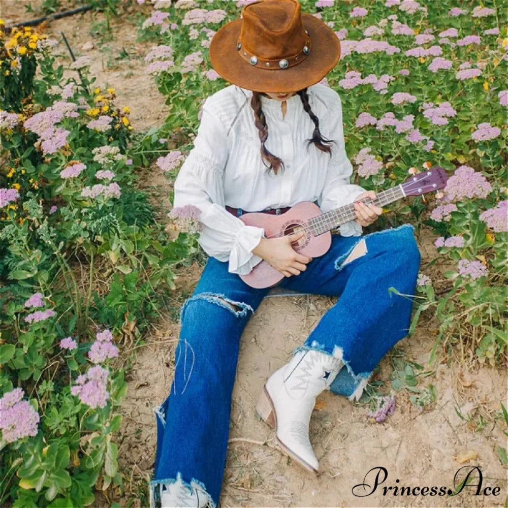 Lantern Sleeve Ivory Lace Celebration Cotton Bohemian Top