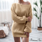 Lantern Sleeve Oversized Fashion Knitted Dress