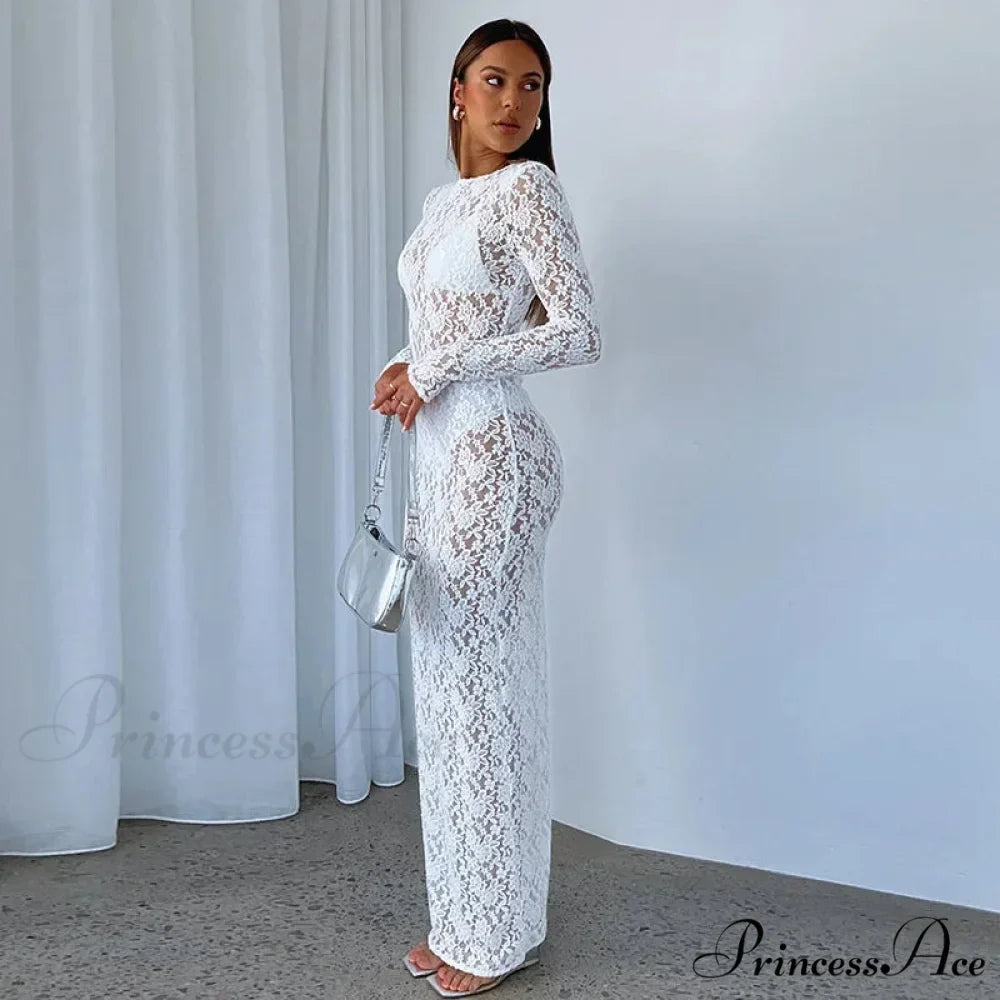 Lantern Sleeve V-neck Maxi Dress