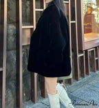 Lapel Faux Fur Vintage Coat