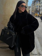 Lapel Faux Fur Vintage Coat