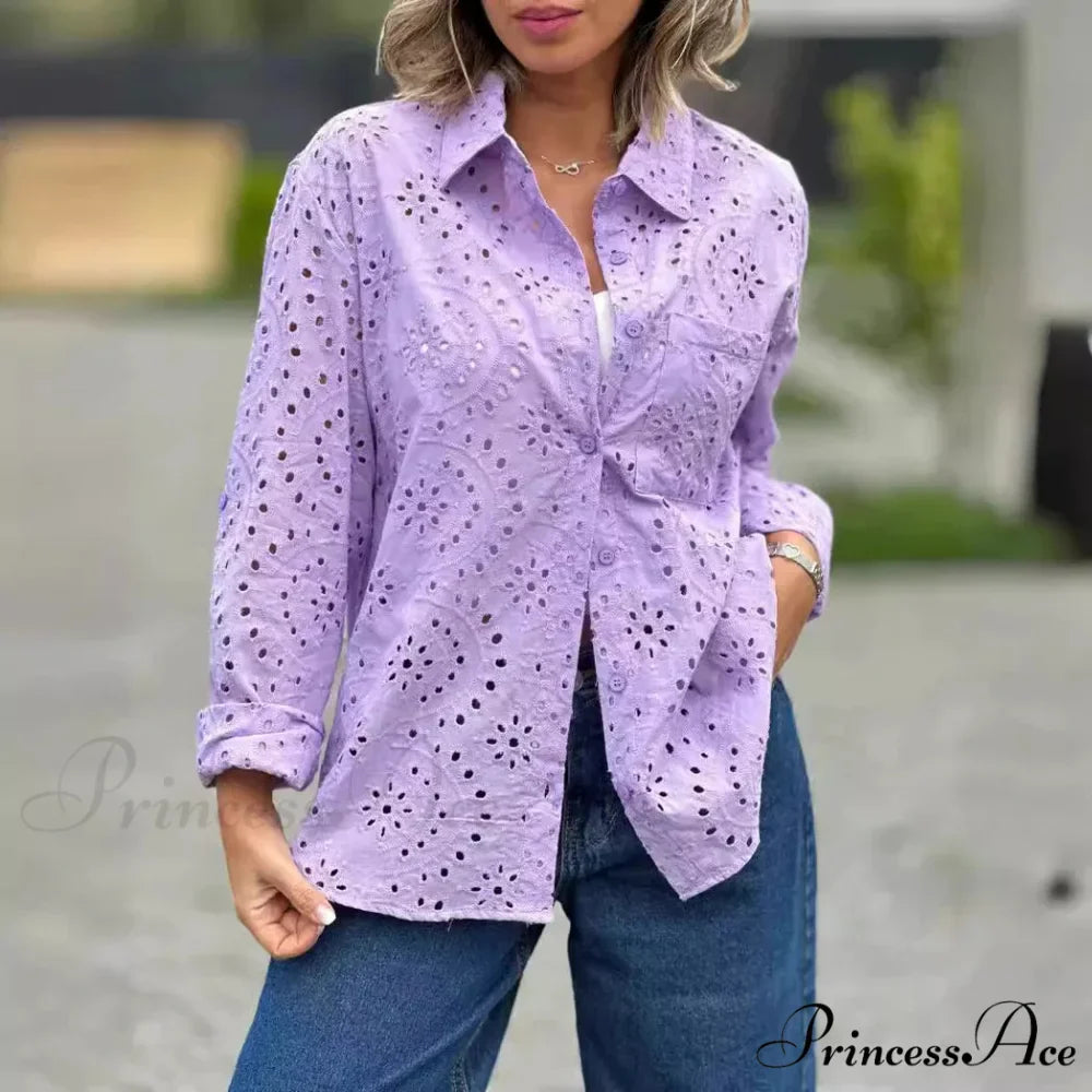 Large Baggy Flower Stitching Lace Boho Top