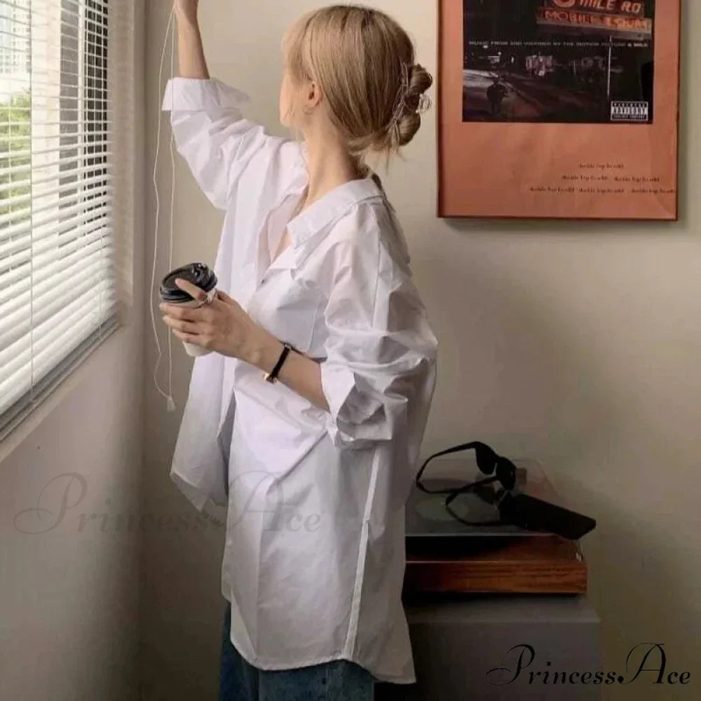 Large Bandage Long Sleeve Urban White Blouse