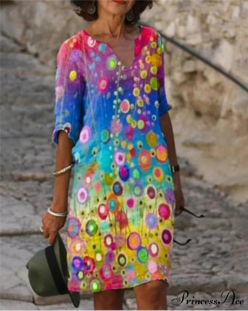 Large Big Printed Boho Casual Party Elegant Dresses