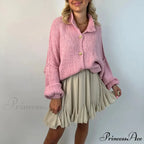 Large Button Up Bulky Knit Cardigan