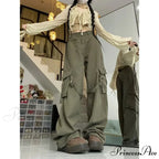 Large Cargo Denim Jeans Women Trousers