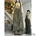 Large Cargo Denim Jeans Women Trousers
