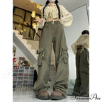 Large Cargo Denim Jeans Women Trousers