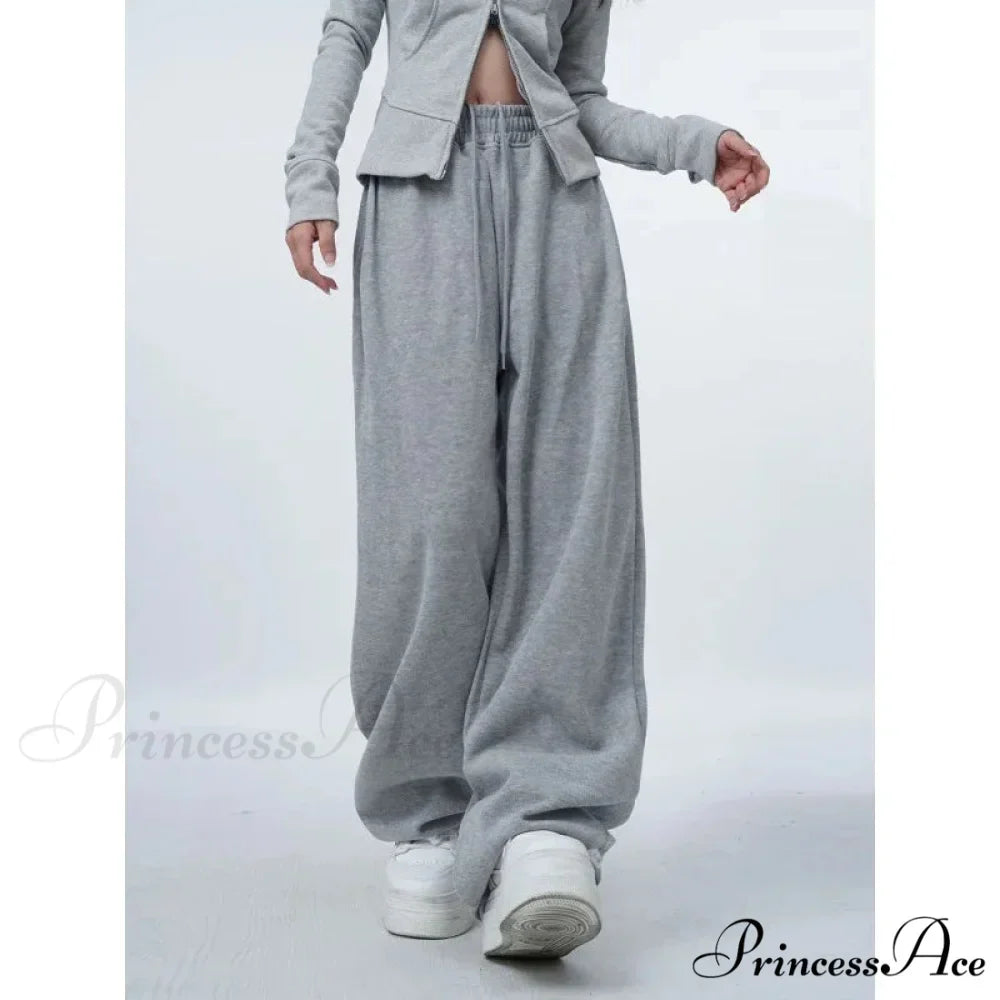 Large Grey 2000s Women Sweatpants Trousers
