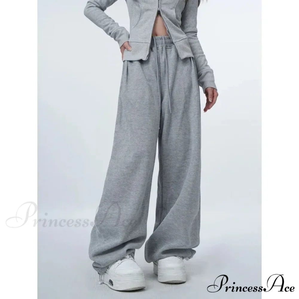 Large Grey 2000s Women Sweatpants Trousers