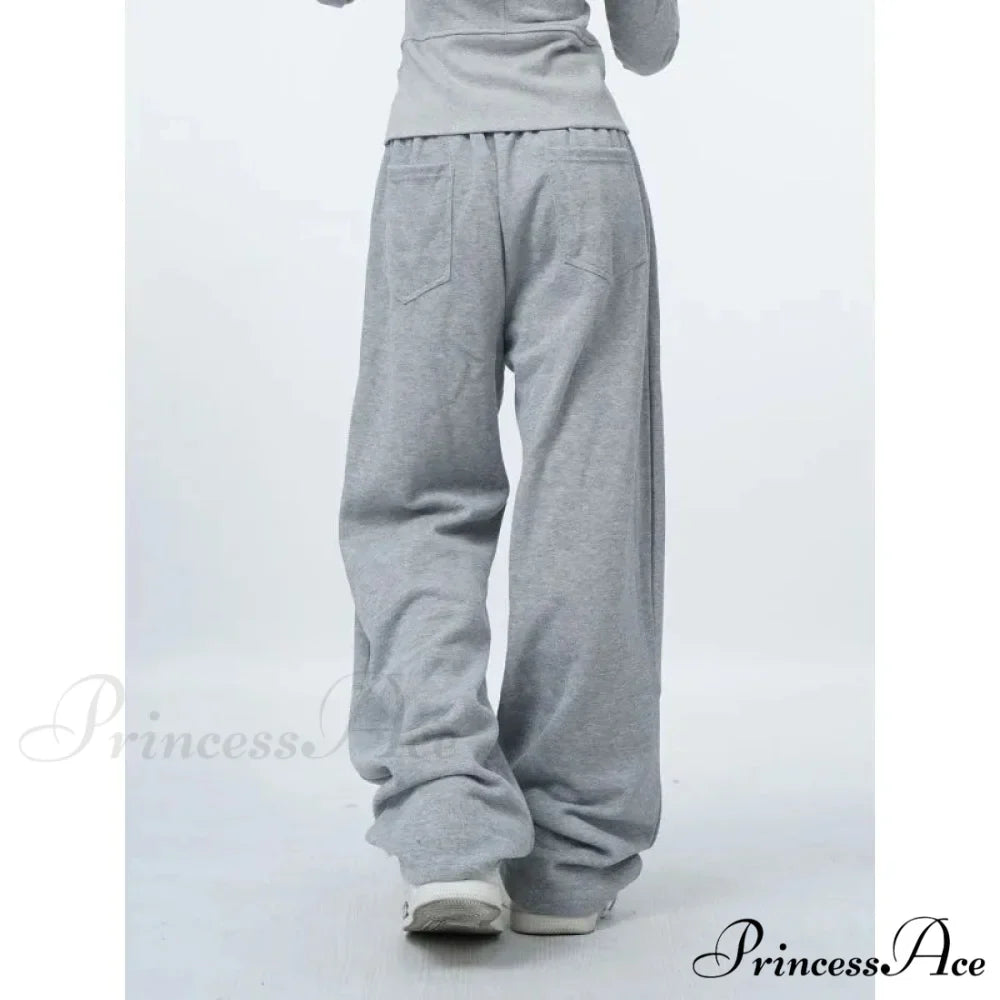 Large Grey 2000s Women Sweatpants Trousers