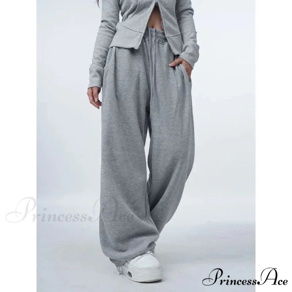 Large Grey 2000s Women Sweatpants Trousers