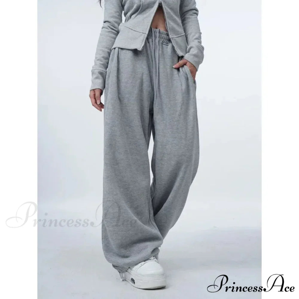 Large Grey 2000s Women Sweatpants Trousers