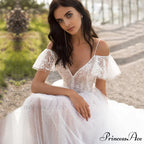 Large Size Lace Thin Strap Wedding Gown