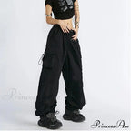 Large Solid Cargo Drawstring Trousers