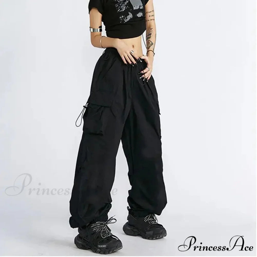 Large Solid Cargo Drawstring Trousers