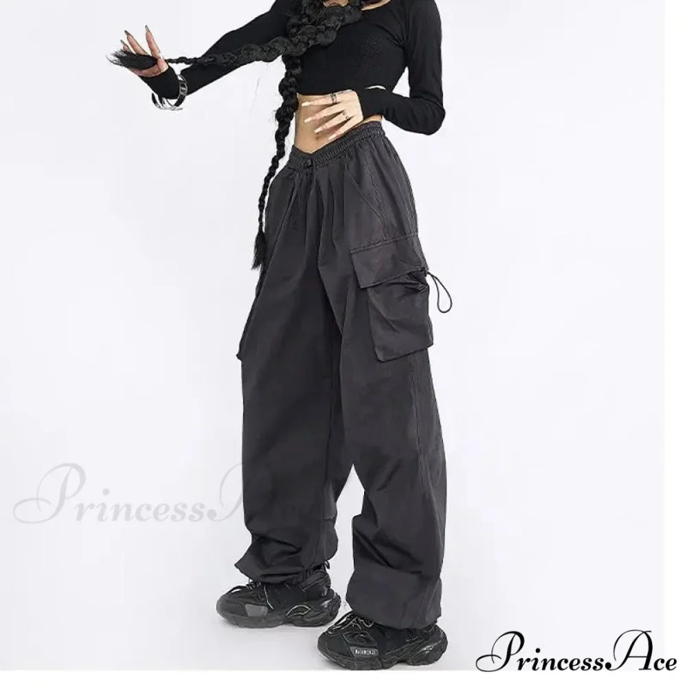 Large Solid Cargo Drawstring Trousers