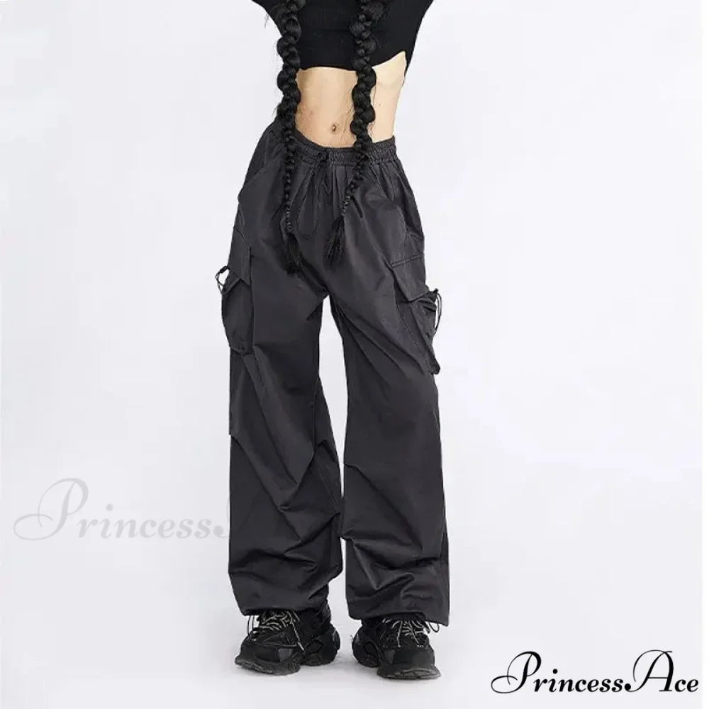 Large Solid Cargo Drawstring Trousers