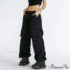 Large Solid Cargo Drawstring Trousers
