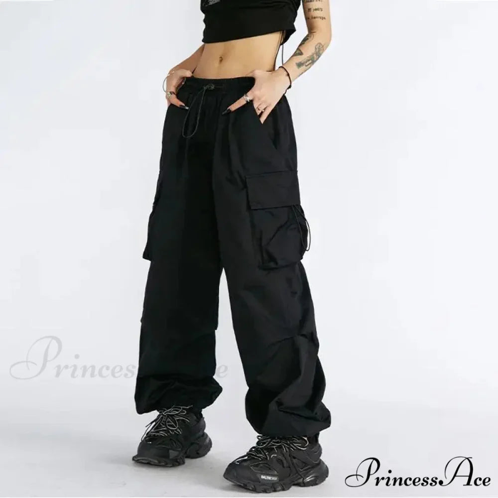 Large Solid Cargo Drawstring Trousers