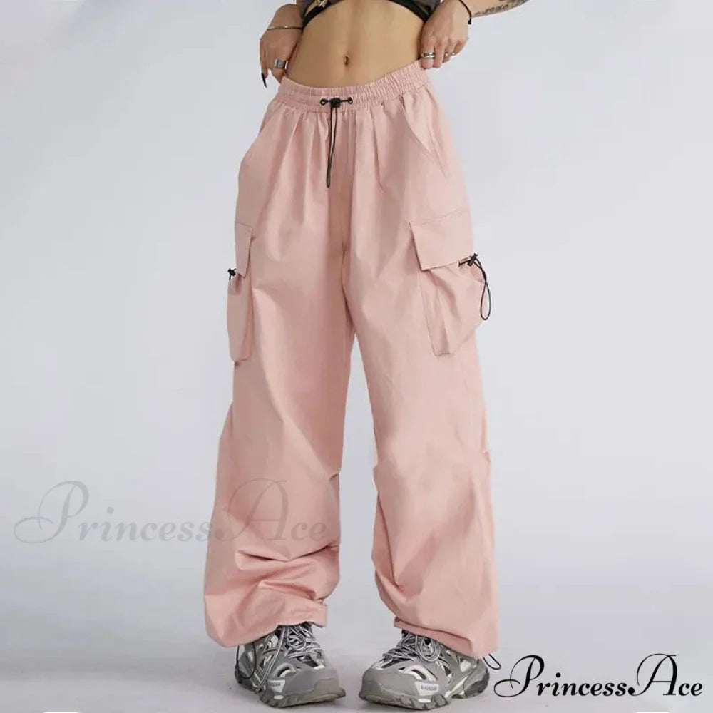 Large Solid Cargo Drawstring Trousers
