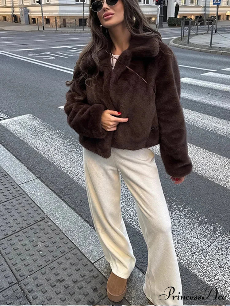 Large Tan Fluffy Brief Jacket