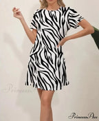 Latest Summer Fashion Floral Pattern Circular Neck Dress