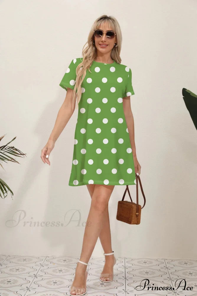 Latest Summer Fashion Floral Pattern Circular Neck Dress