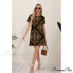 Latest Summer Fashion Floral Pattern Circular Neck Dress