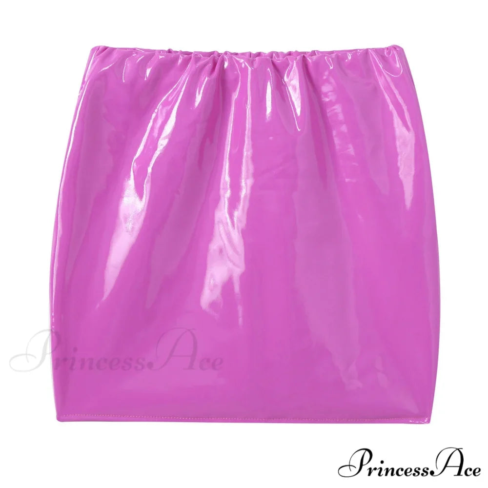 Latex Patent Leather Miniskirt